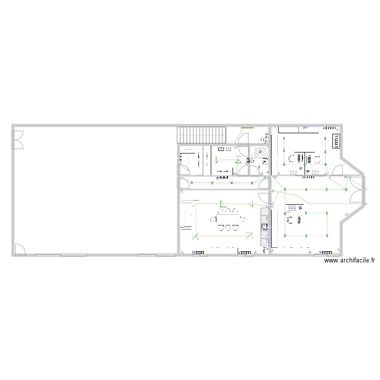 plan bureau 2 . Plan de 4 pièces et 55 m2