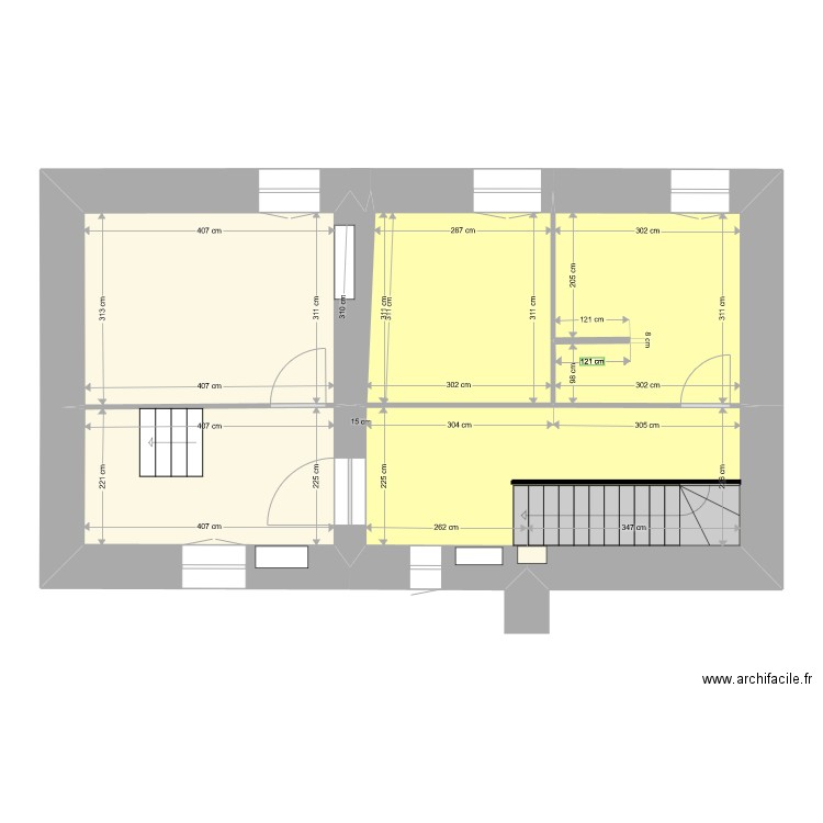 Appartements 1er etage 19/11/2022. Plan de 5 pièces et 54 m2