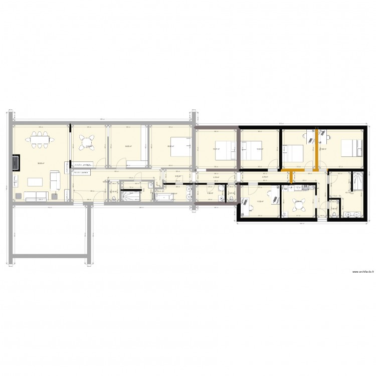 Vedrin après rénovation avec 2 chambres. Plan de 0 pièce et 0 m2