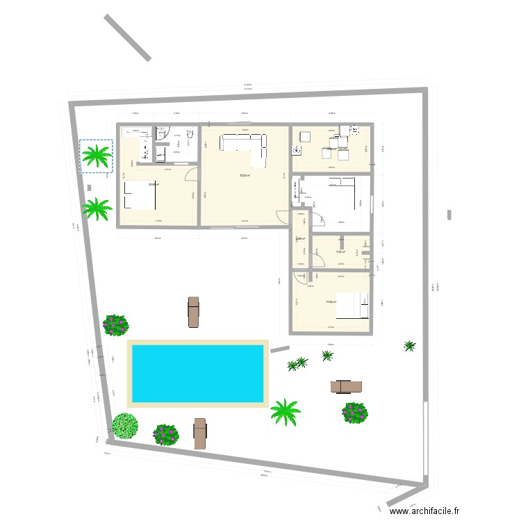 marie collot. Plan de 6 pièces et 98 m2