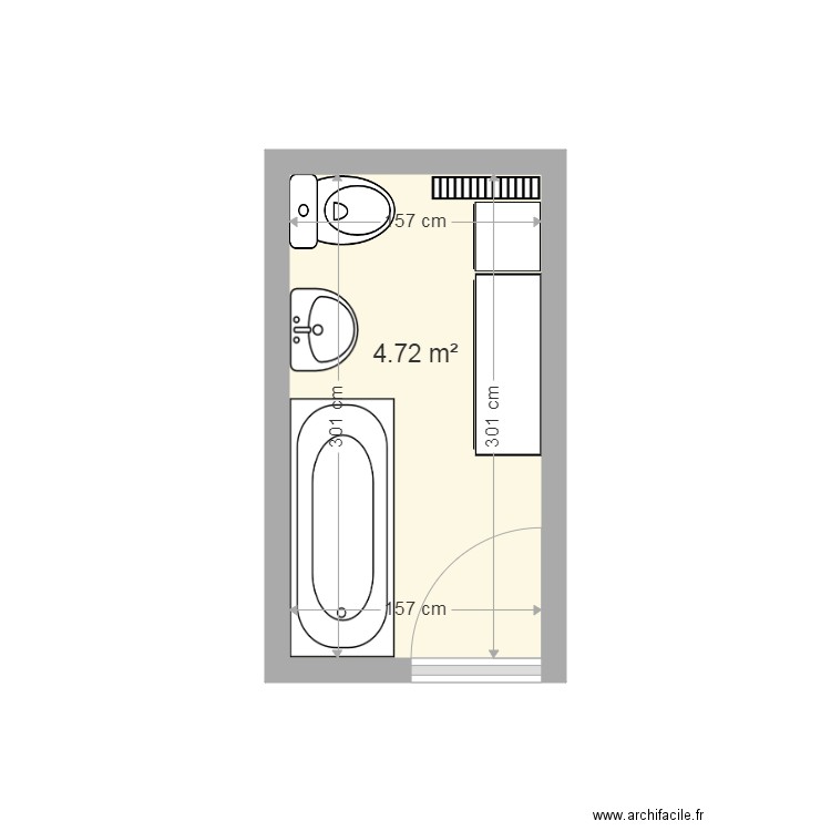 SDB existante Arnould. Plan de 0 pièce et 0 m2