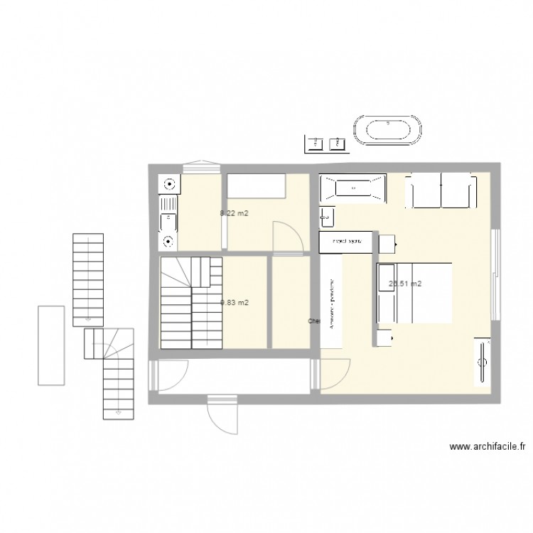 CHAMBRE 3. Plan de 0 pièce et 0 m2