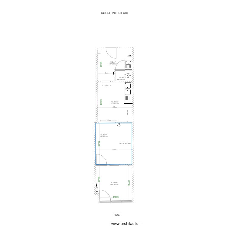 VILLEURBANNE VIERGE. Plan de 5 pièces et 38 m2