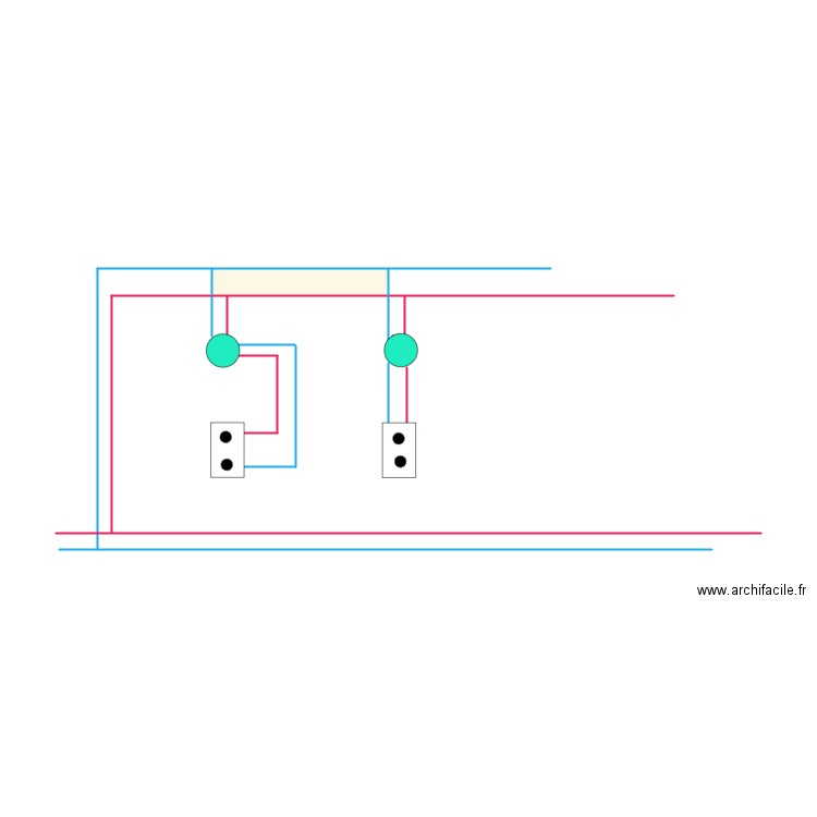 raccordements. Plan de 1 pièce et 2 m2