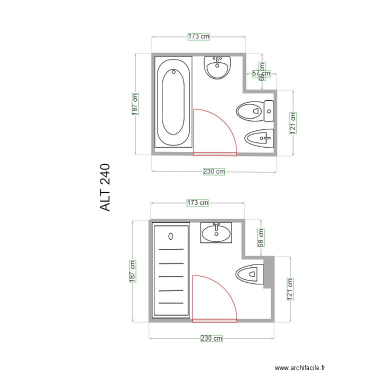 CORINA GRANDE. Plan de 1 pièce et 4 m2