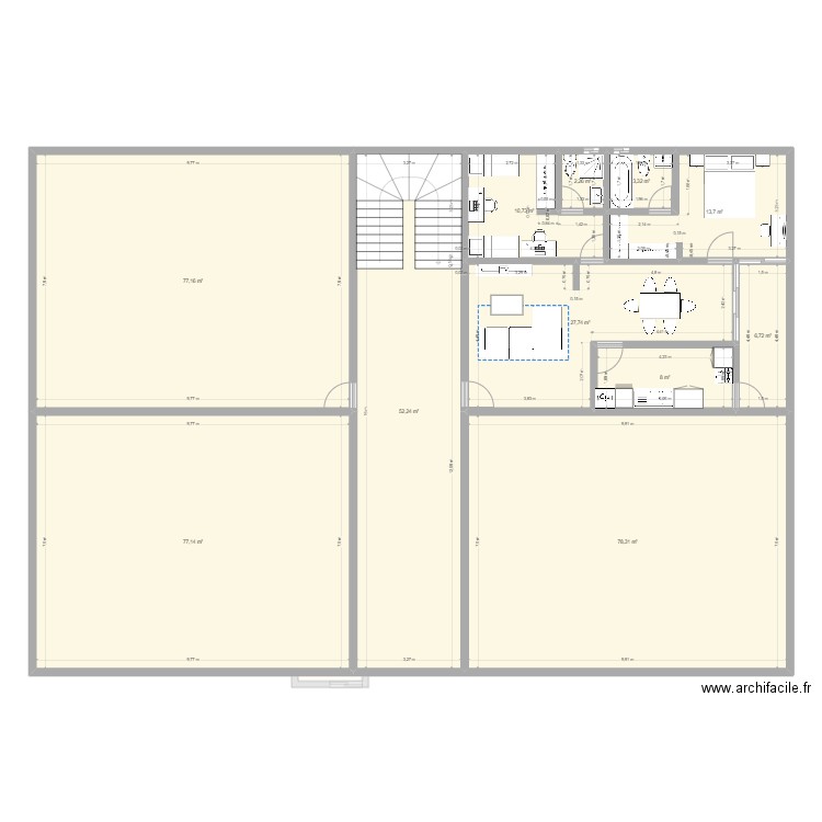 Rplus3. Plan de 13 pièces et 729 m2