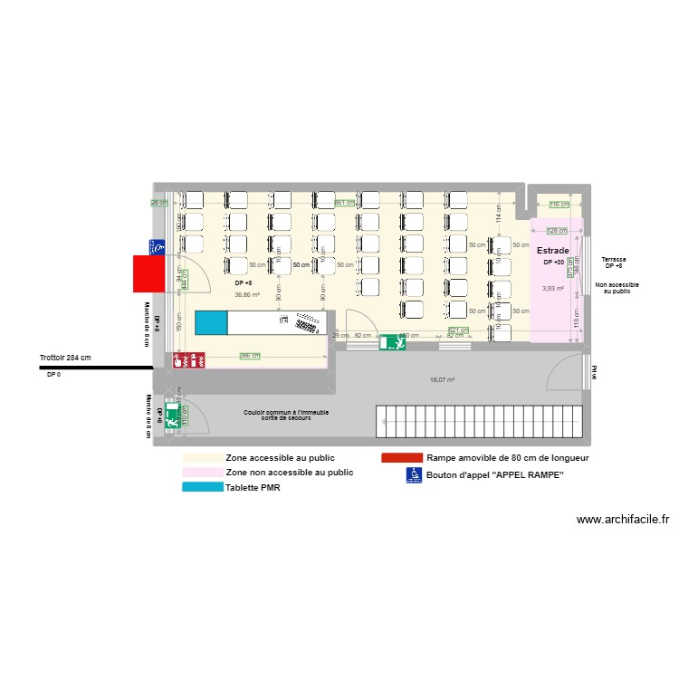 CHEZ LES ARTISTES apr&egrave;s travaux. Plan de 0 pièce et 0 m2