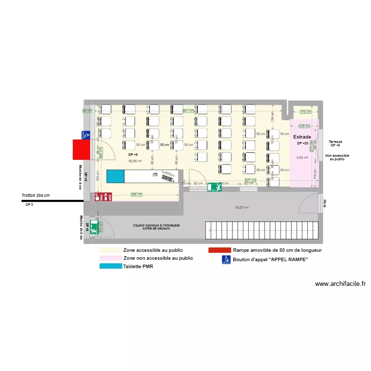 CHEZ LES ARTISTES apr&egrave;s travaux. Plan de 