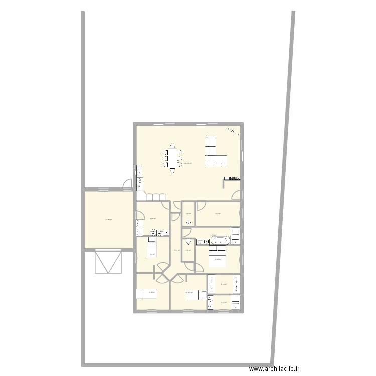 plan numero 3. Plan de 14 pièces et 180 m2