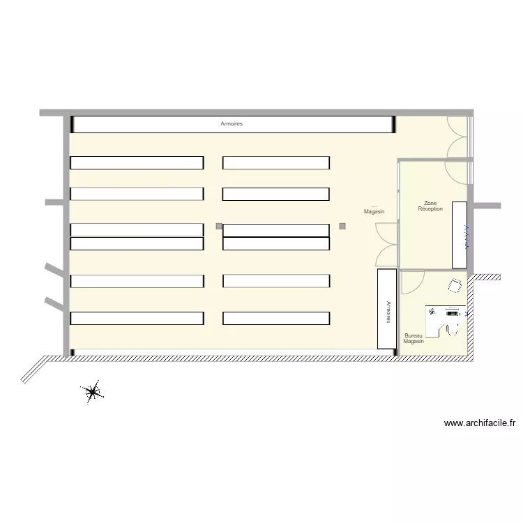 Magasin. Plan de 