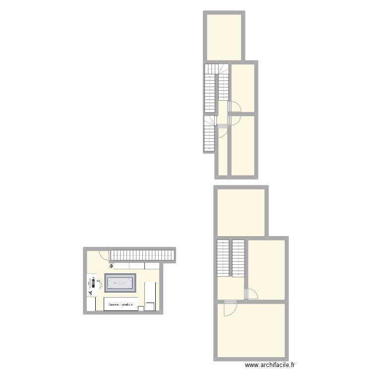 deuxieme etage. Plan de 12 pièces et 125 m2