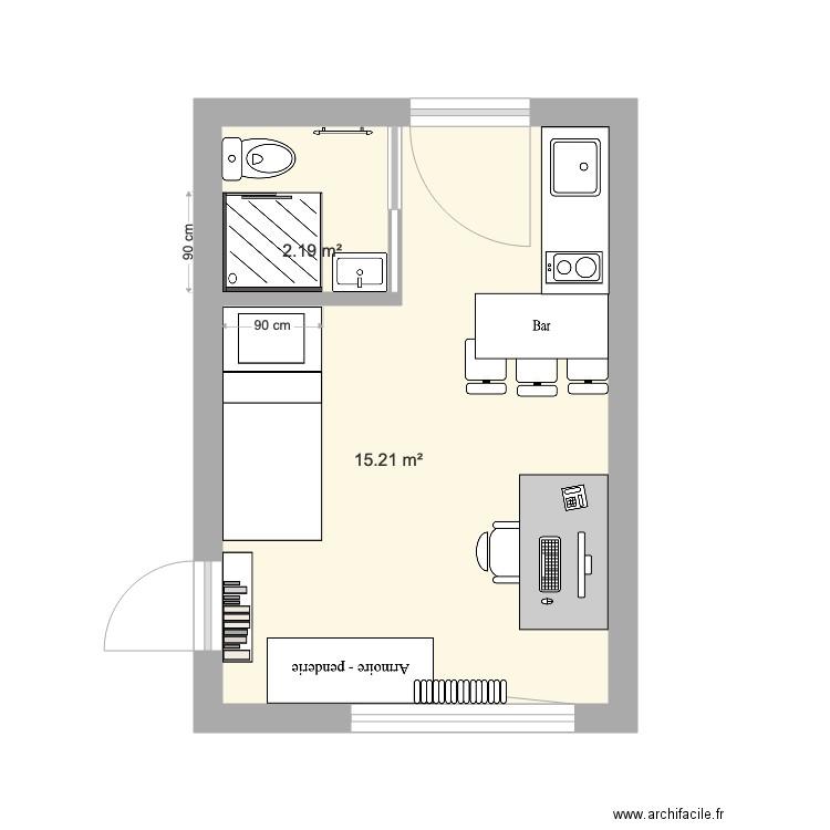 Studio RdJ v4. Plan de 0 pièce et 0 m2