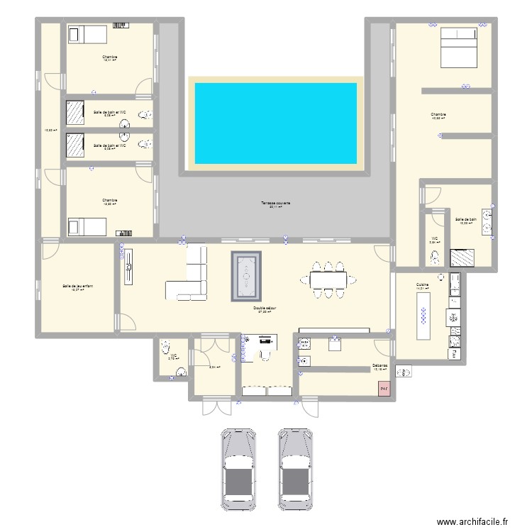 Thorpal2. Plan de 15 pièces et 276 m2