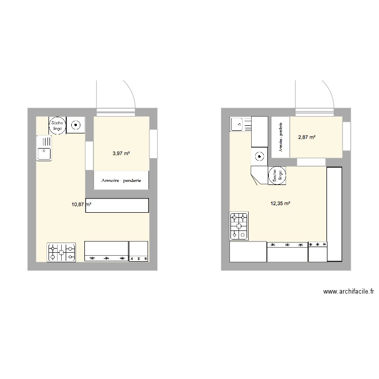 extension 2. Plan de 4 pièces et 30 m2