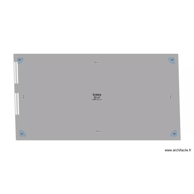 deuxi&egrave;me  &eacute;tage bureau. Plan de 1  et 50 m²