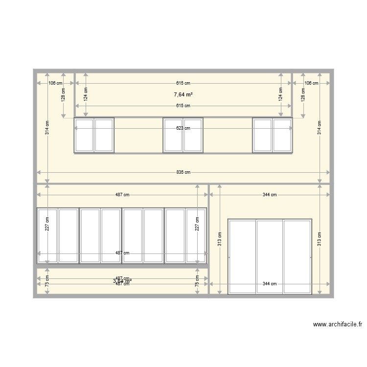 Vu arrière actuel coté jardin. Plan de 0 pièce et 0 m2