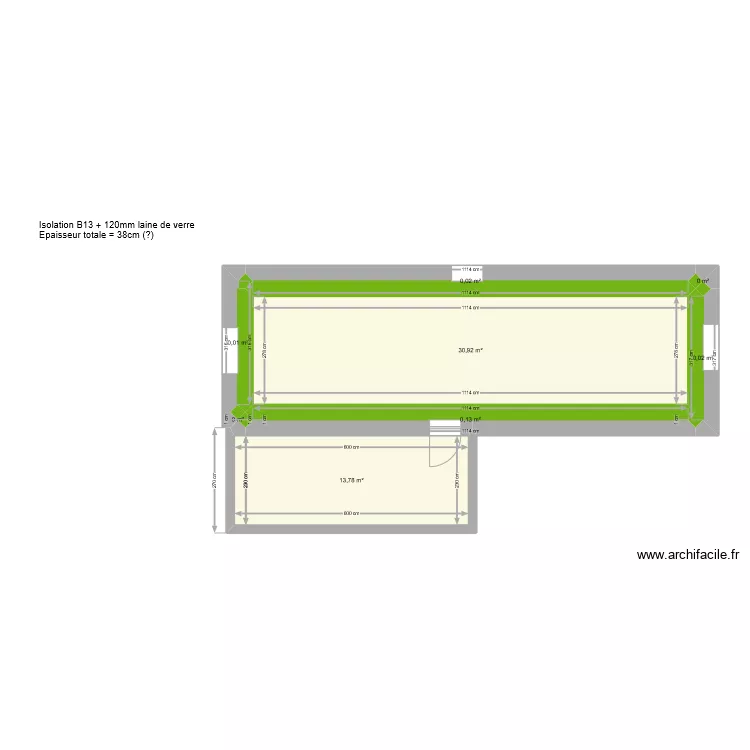 Plan &eacute;tage avec isolation 2. Plan de 
