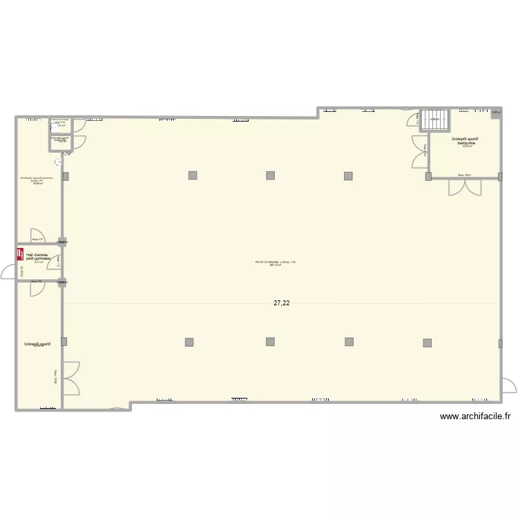 petit gymnase 115 pdc. Plan de 