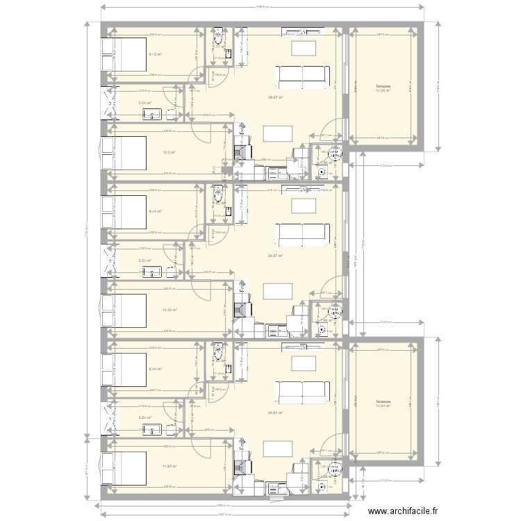 plan maison 3 60m2 avec balcon. Plan de 0 pièce et 0 m2