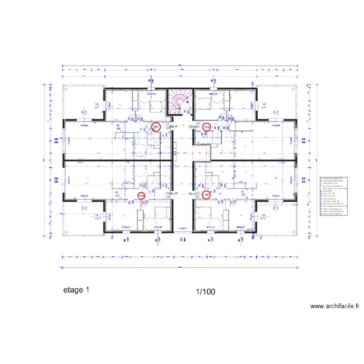 Plan Elec R1 . Plan de 0 pièce et 0 m2