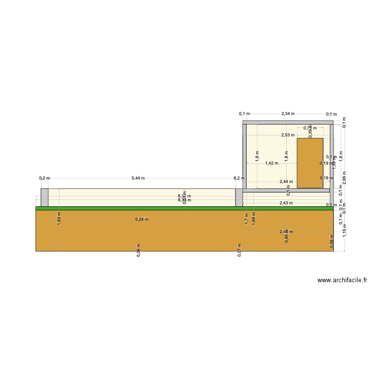 Piscine + deck sans terre 2. Plan de 0 pièce et 0 m2