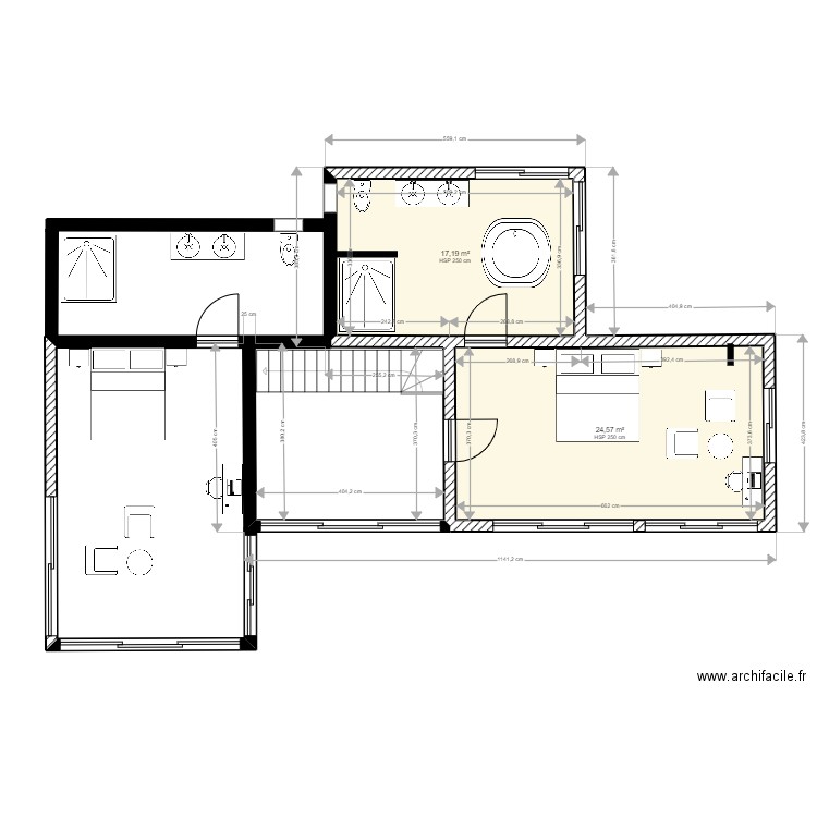 farihy MUR. Plan de 5 pièces et 106 m2