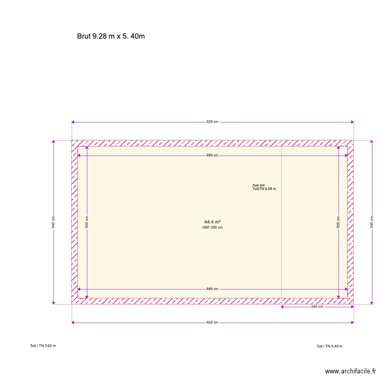 Fred Plan Brut extension. Plan de 0 pièce et 0 m2