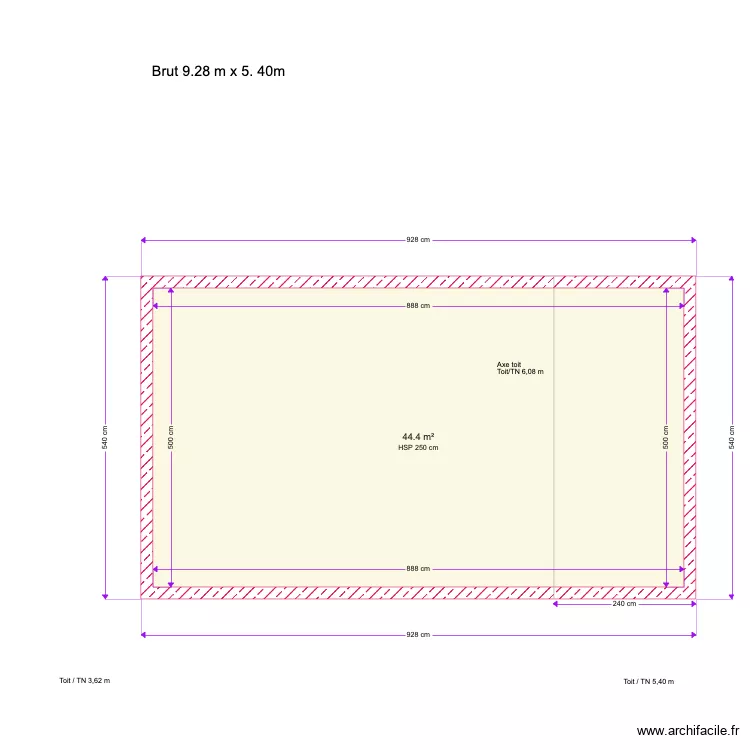 Fred Plan Brut extension. Plan de Fred Plan Brut extension. Plan de