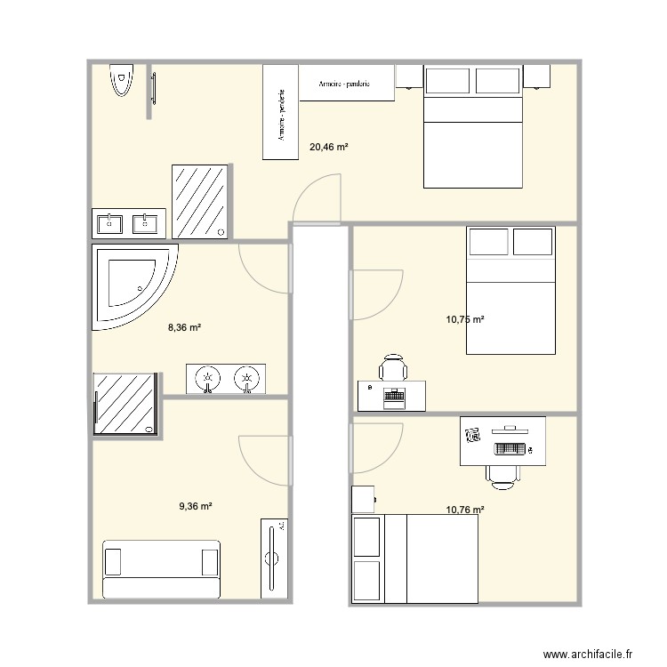 plan chambre le barp v2. Plan de 0 pièce et 0 m2