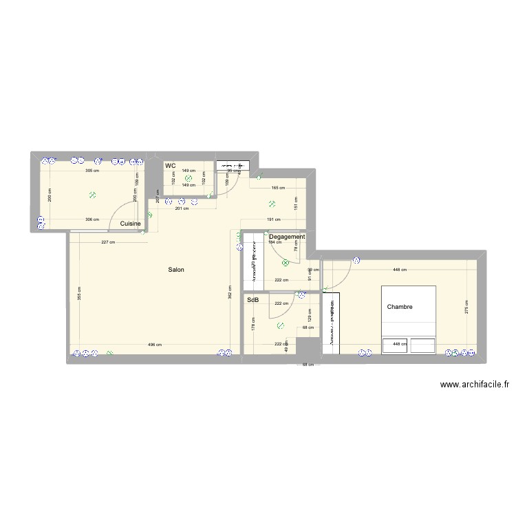 Plan Final. Plan de 6 pièces et 51 m2