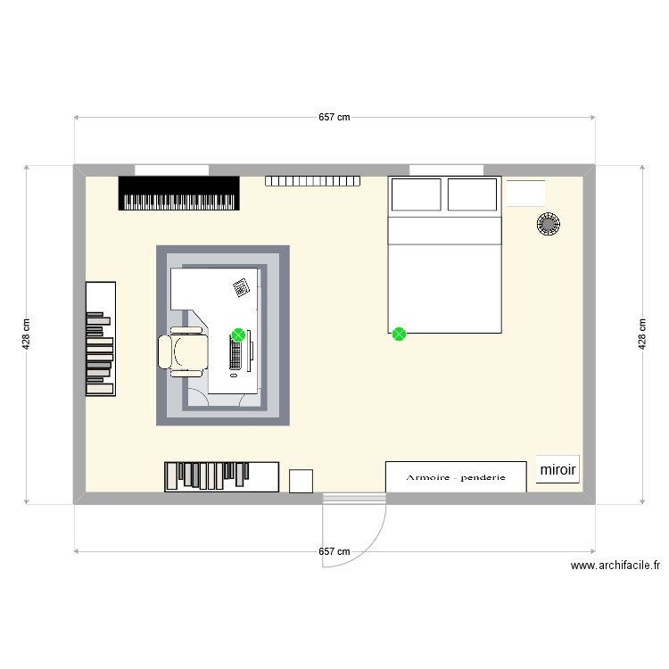 Bureau Fab. Plan de 1 pièce et 25 m2