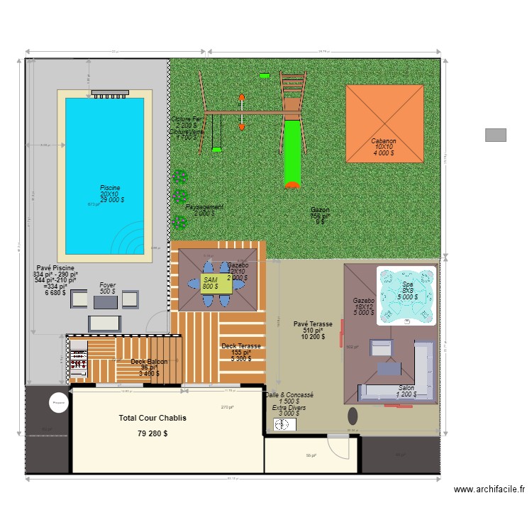 la cour22. Plan de 0 pièce et 0 m2