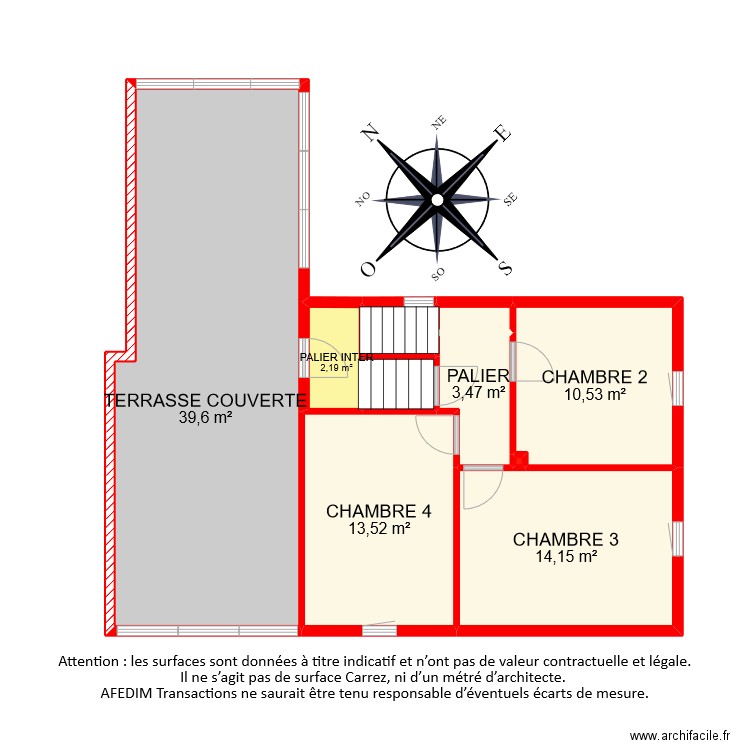 BI9648 ETAGE. Plan de 10 pièces et 87 m2