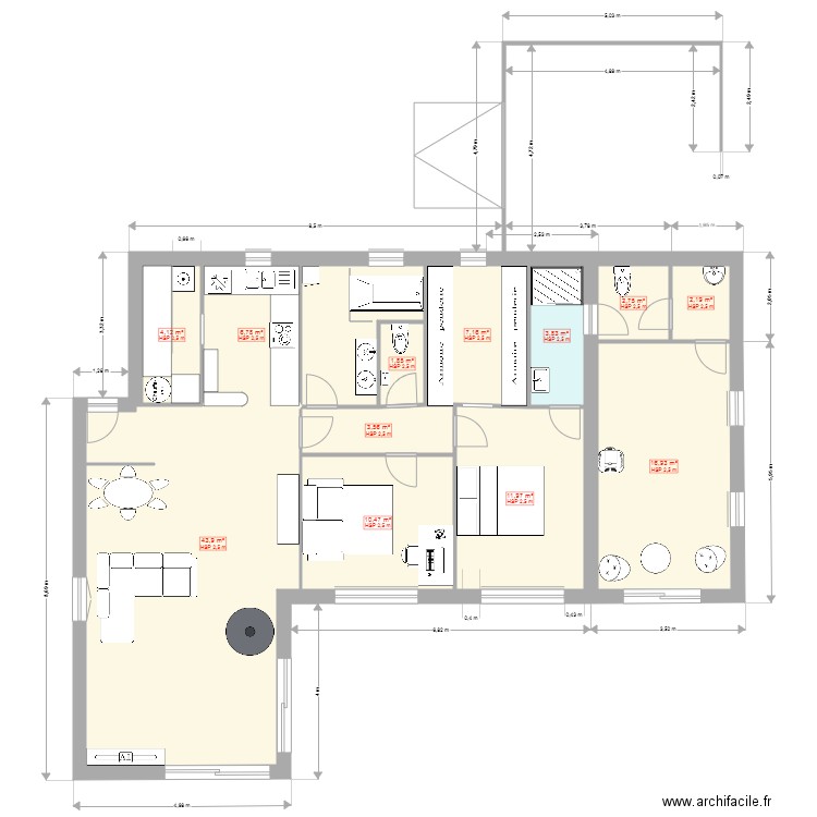 coche_95_2. Plan de 12 pièces et 116 m2