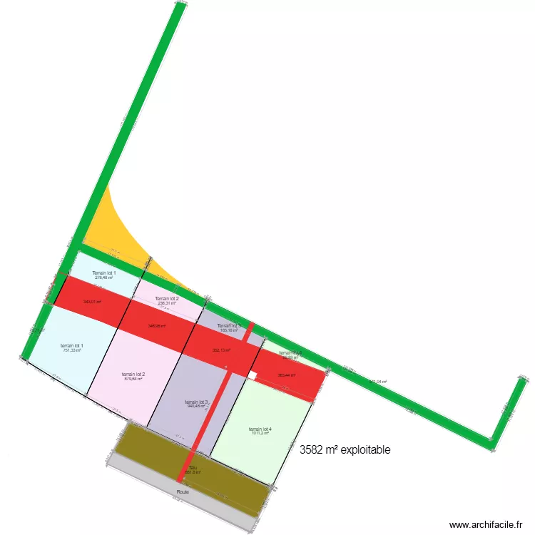 Vieille toulouse solution 4 lots. Plan de 