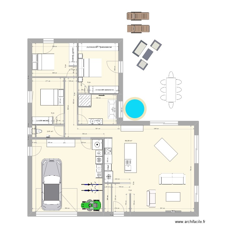 Maison officielle derniere versi9n. Plan de 3 pièces et 148 m2