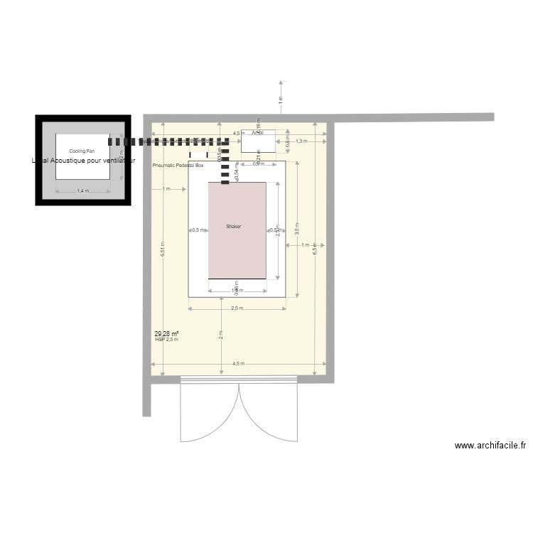 IMplantation Shaker N°2. Plan de 2 pièces et 34 m2