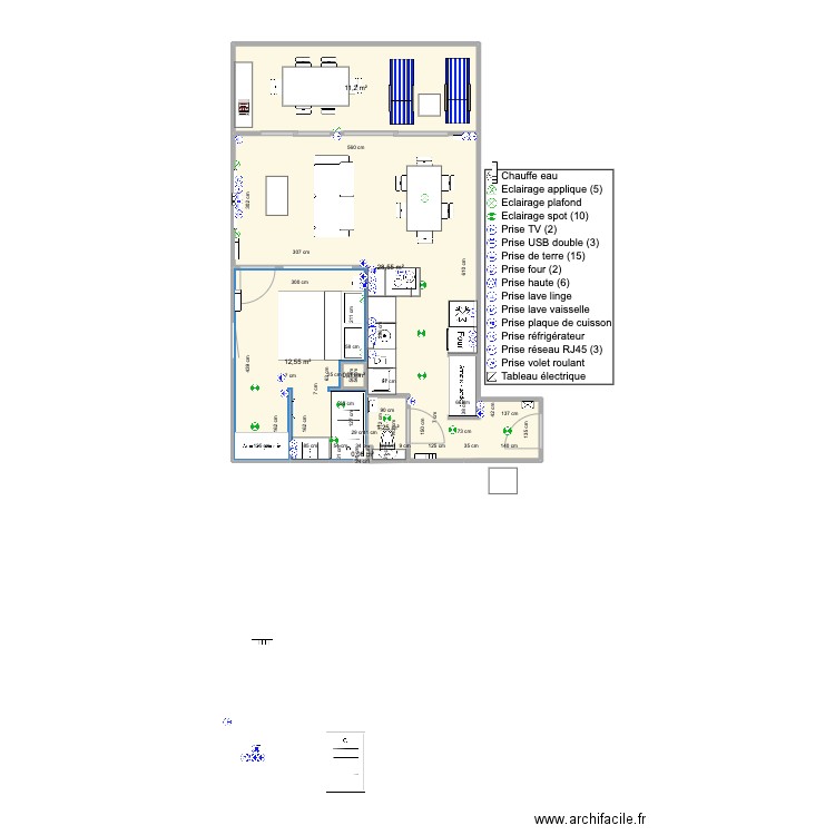 Santa Clara 2 face mer 43m2 V6. Plan de 0 pièce et 0 m2