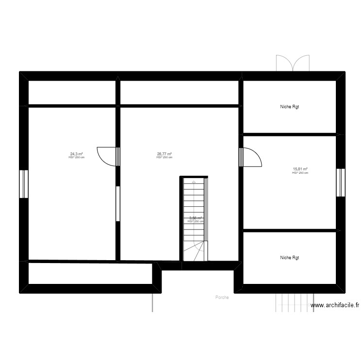 77 Meaux Existant Jordan. Plan de 19 pièces et 211 m2