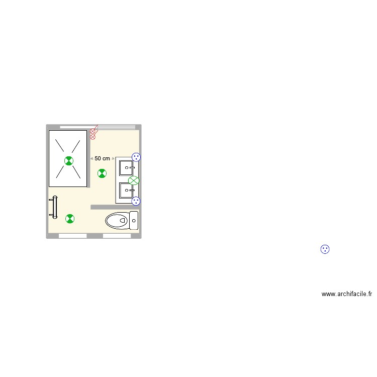 ARNOUL - SDB1.0. Plan de 1 pièce et 4 m2