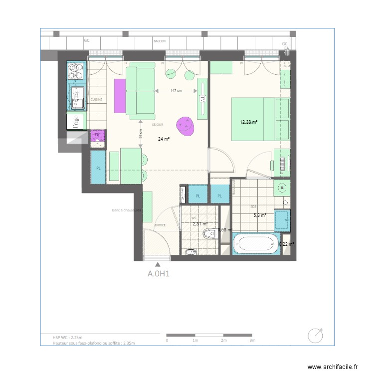 Plan 3 a taille. Plan de 0 pièce et 0 m2