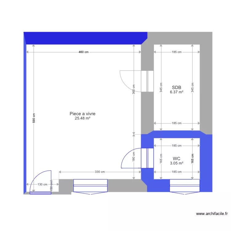 Appartement N3. Plan de 