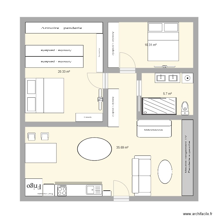 Plan appartement 1. Plan de 0 pièce et 0 m2