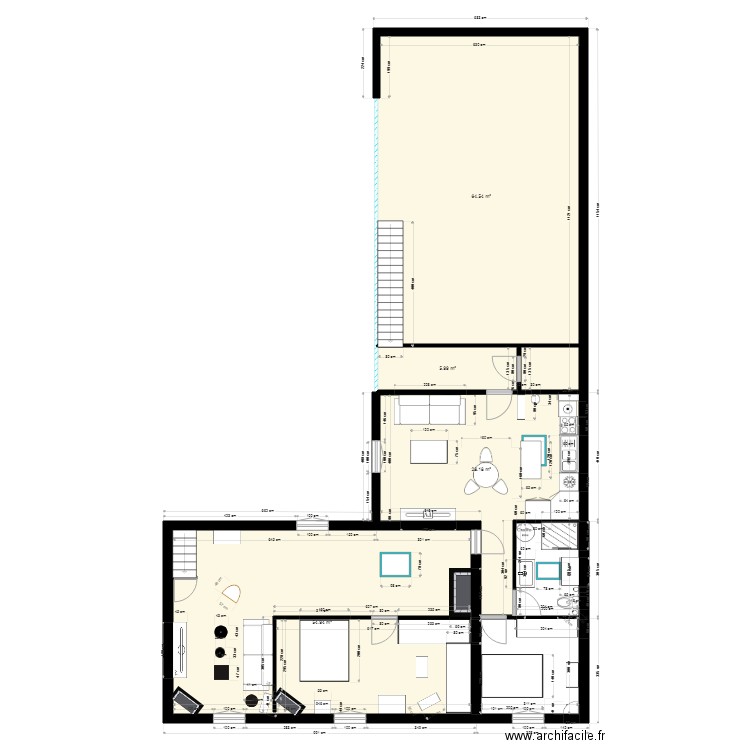 Maison de Cérons 1er étage appartement privé. Plan de 0 pièce et 0 m2