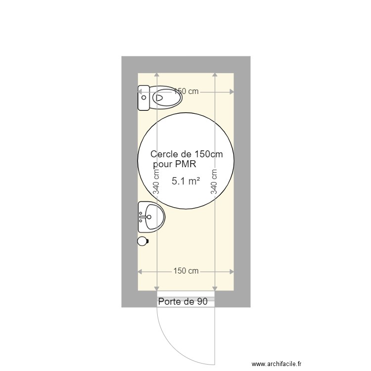 WC fanny. Plan de 0 pièce et 0 m2