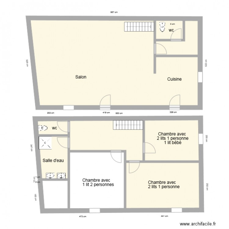 Plan du gîte 1297. Plan de 0 pièce et 0 m2