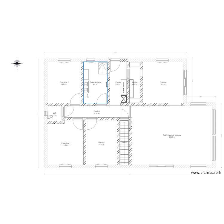 Maison ossature bois . Plan de 0 pièce et 0 m2