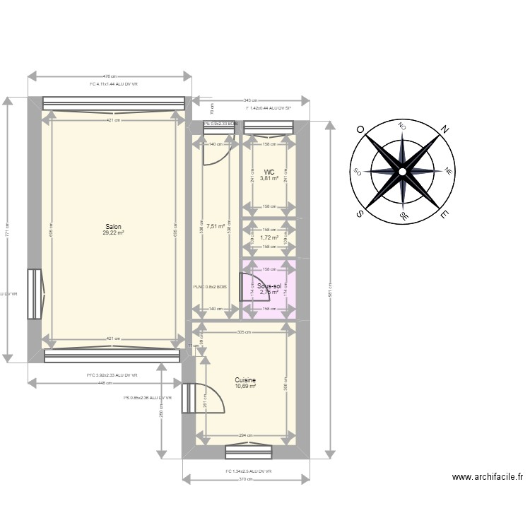 VACANT 9 BRASSAC . Plan de 15 pièces et 113 m2