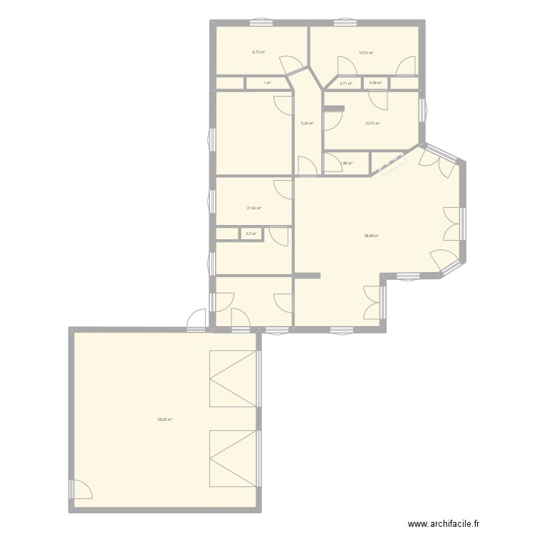 AVERTY. Plan de 12 pièces et 170 m2