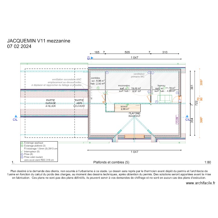 Jacquemin plan élec mezzanine. Plan de 0 pièce et 0 m2